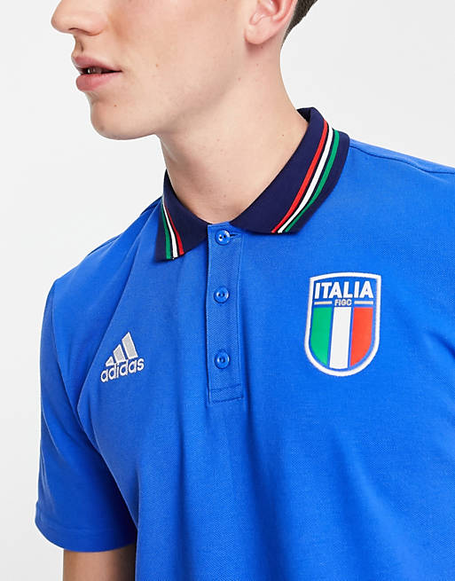Arresteren Chemie Trouw adidas Football Italy FIGC polo shirt in blue | ASOS