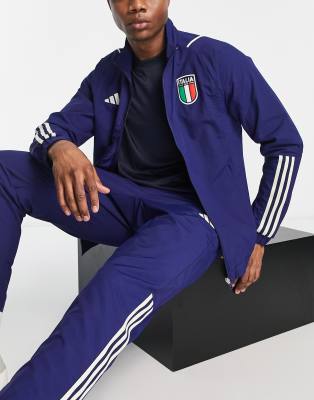 adidas Football Italy FIGC tracksuit jacket in dark blue