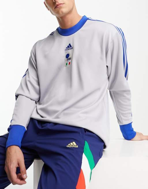 adidas Football Italy Icons goalkeeper t-shirt in grey | ASOS