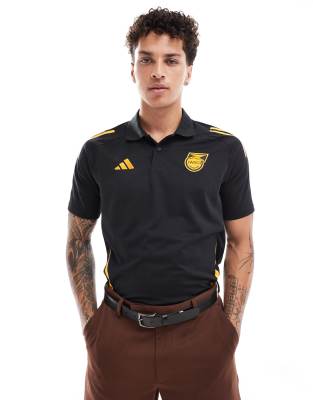 adidas performance Football Jamaica 24/25 polo shirt in black & gold