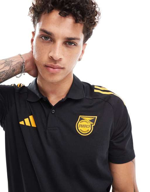 adidas Football Jamaica 24 25 polo shirt in black gold