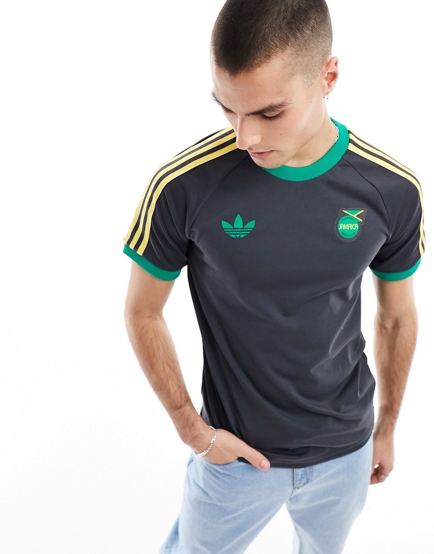 adidas Football Jamaica OG 3-Stripe t-shirt in black