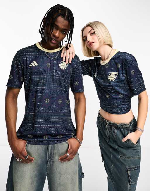 adidas Football Jamaica prematch tshirt in navy ASOS