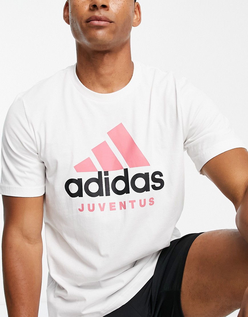 adidas football juventus fc dna logo t-shirt in white