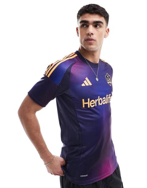 adidas Football – LA Galaxy Away – Fioletowy dżersejowy T-shirt - view 1
