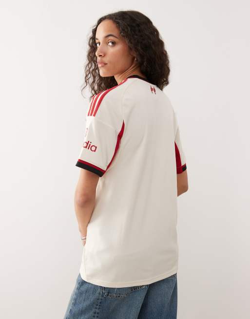 adidas Football Liverpool 25/26 away shirt in white and red ASOS