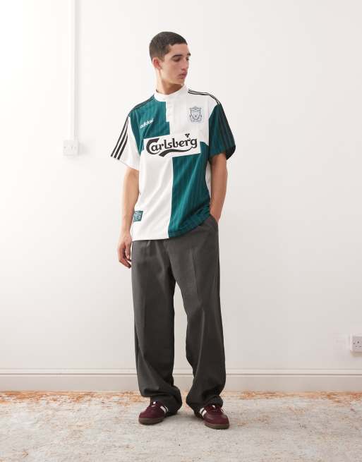 adidas Football - Liverpool 95 away Bring Back - Maglia bianca, verde e nera, 2 di 5