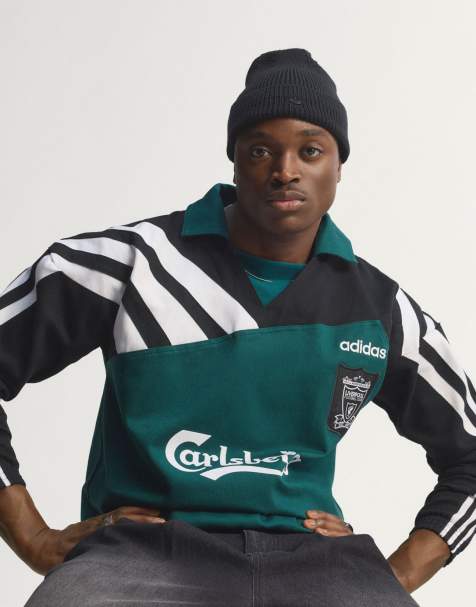 adidas Football – Liverpool 95 Bring Back – Langärmliges Oberteil in Grün, Schwarz und Weiß - view 1
