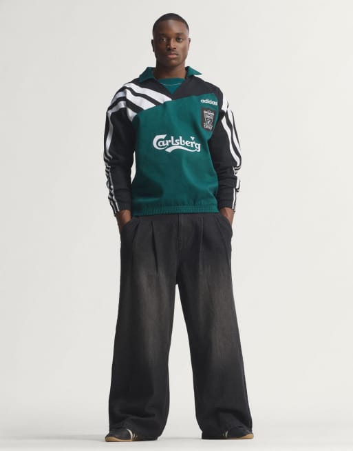 adidas Football – Liverpool 95 Bring Back – Langärmliges Oberteil in Grün, Schwarz und Weiß, 5 von 5