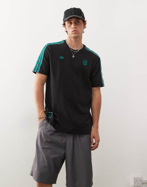 adidas Football Liverpool Icon t-shirt in black and green