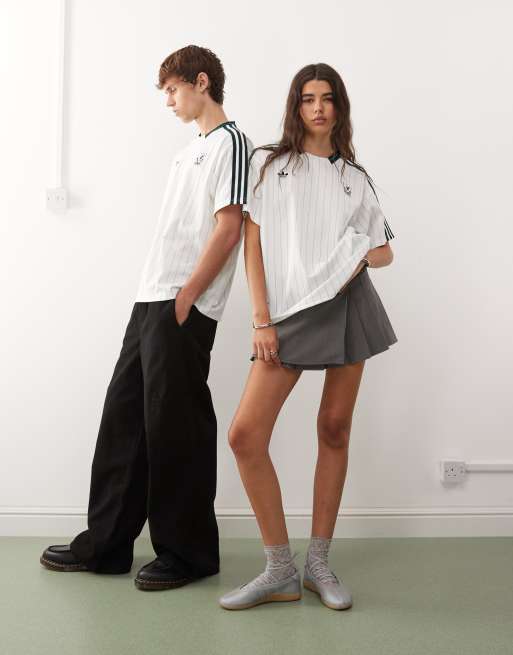 adidas Football Liverpool Icon jersey in white and green stripe, 2 of 4