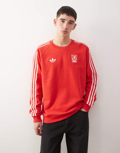 adidas Football Liverpool long sleeve top in red and white - view 1