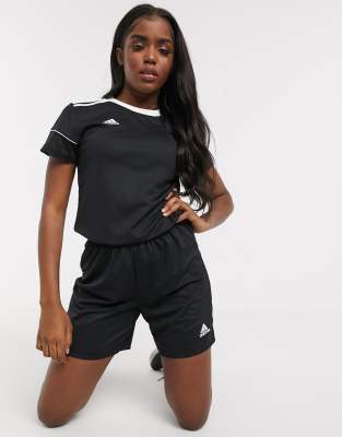 black adidas football shorts