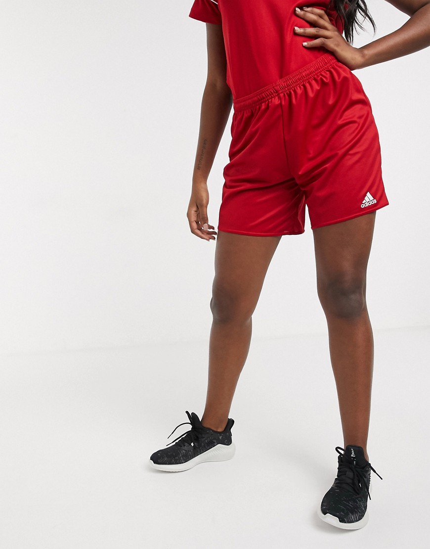 Adidas Football logo shorts in red