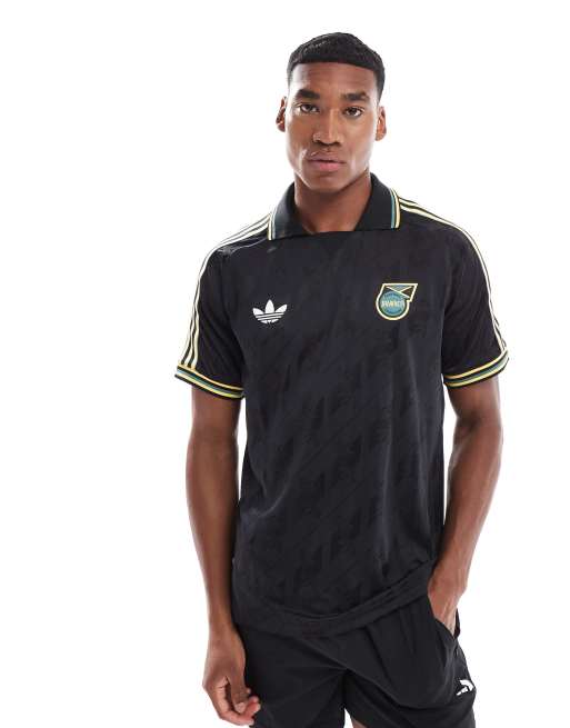 adidas Football - Maillot de la Jamaïque à manches courtes - Noir 