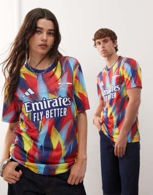 adidas Football - Maillot pré-match Arsenal à imprimé plumes - Multicolore-Bleu
