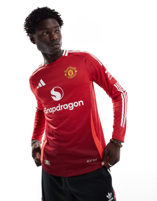 adidas Football – Manchester United 24/25 – Langärmliges Authentic-Heimtrikot in Rot