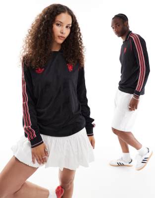 adidas Football - Manchester United 24/25 - Langärmliges Unisex-Hemd in Schwarz