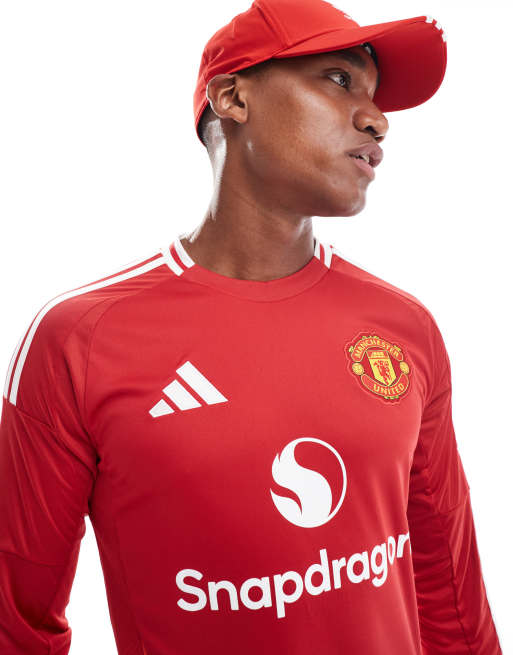 adidas Football Manchester United 24 25 long sleeve home jersey in red ASOS