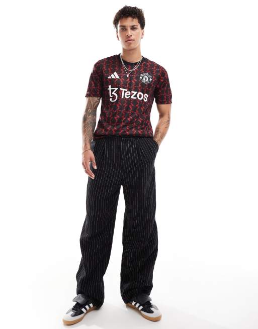 adidas - Football Manchester United 24/25 - Maglia pre-partita nera e bordeaux