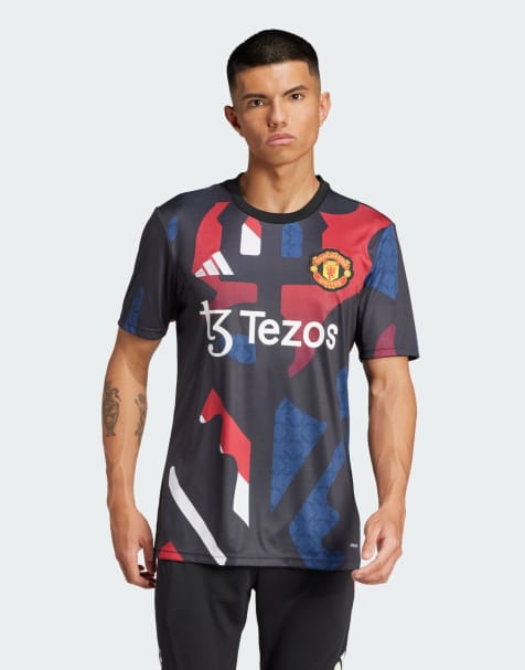adidas Football - Manchester United 24/25 - Maillot d'avant-match - Noir/rouge/blanc cassé - view 1