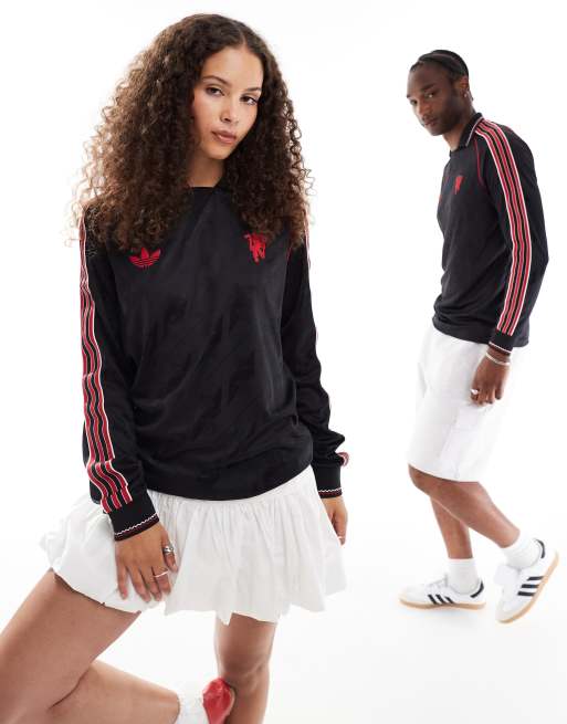 adidas Football – Manchester United 24/25 – Unisex – Svart skjorta med långa ärmar