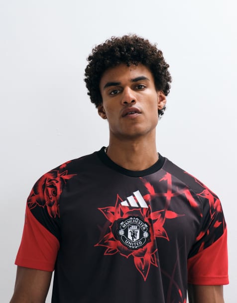 adidas Football Manchester United 26/27 preshirt con stampa nera e rossa - view 1