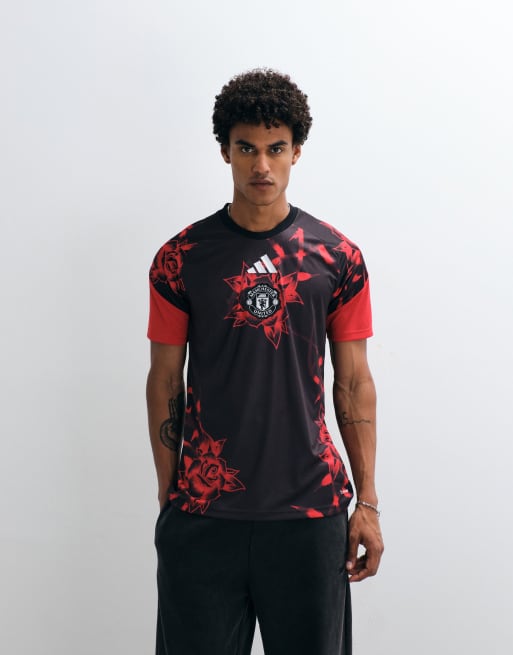 adidas Football Manchester United 26/27 preshirt mit schwarzem und rotem Print, 3 von 5