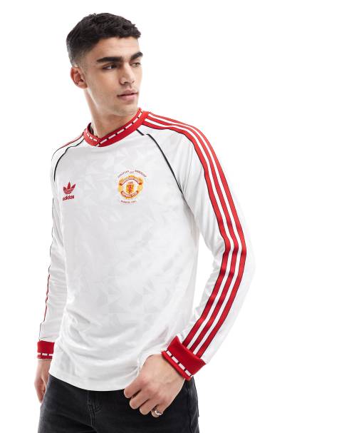 adidas Football – Manchester United Anniversary 91 – Biało-czerwony top z długimi rękawami - view 1