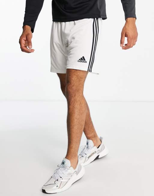 Adidas white football store shorts