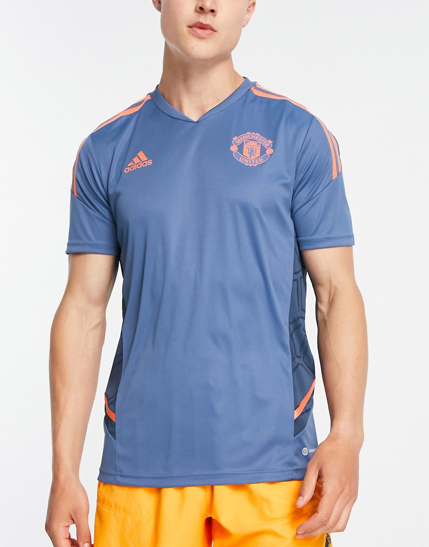 Adidas - Football Manchester United Fc 2022/23 - T-Shirt Da Allenamento Blu Navy