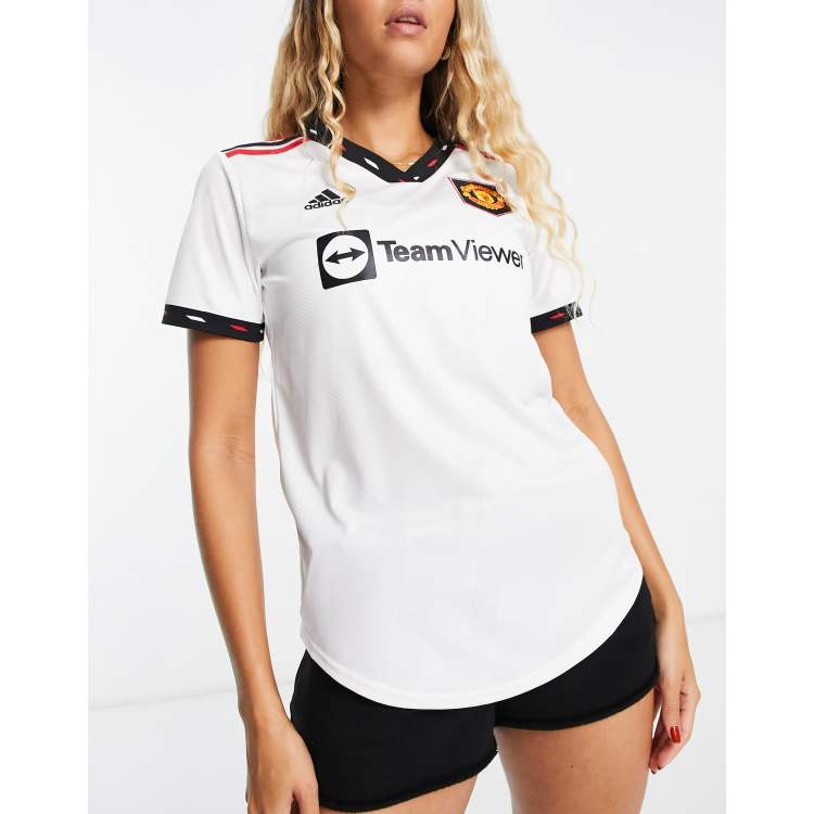 adidas 2022-23 Manchester United Away Jersey - White in 2023