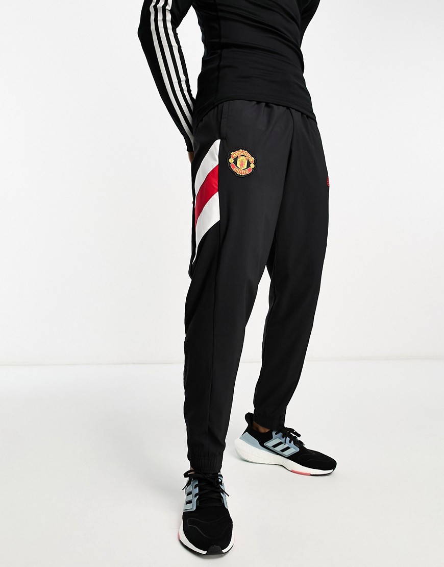 adidas Football Manchester United FC Icons joggers in black