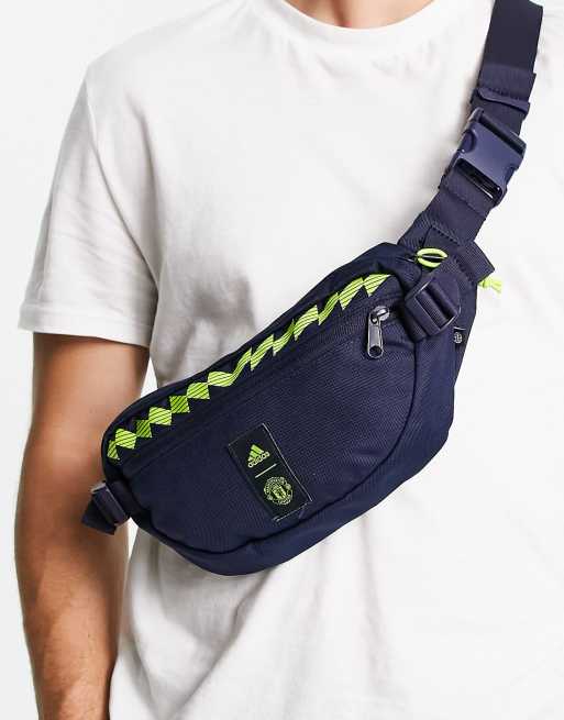 adidas Football Manchester United FC Lifestyler crossbody bag in navy 