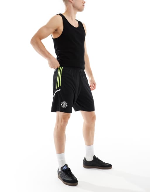 Black and 2025 green adidas shorts