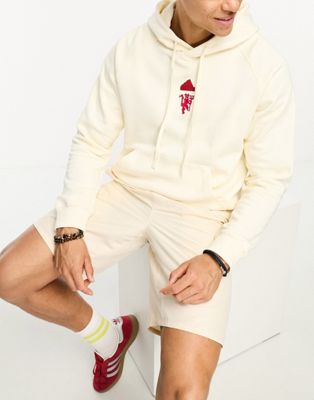 adidas Football Manchester United hoodie in cream - ASOS Price Checker