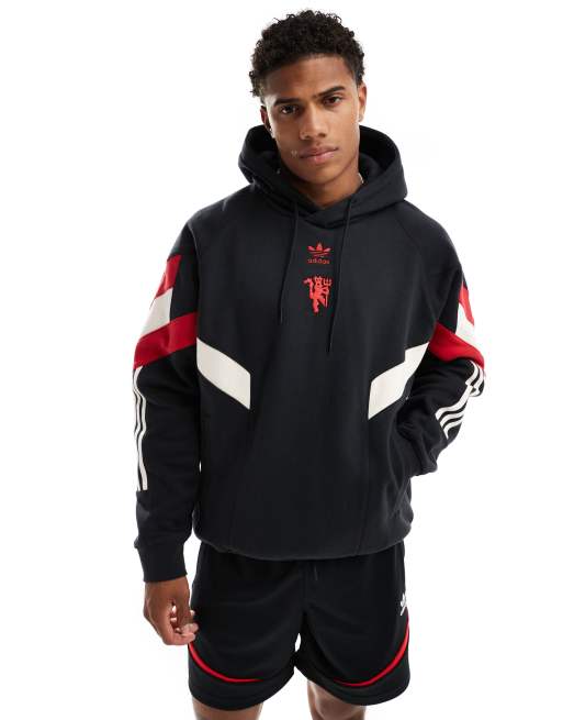 adidas Football Manchester United hoodie in black ASOS