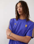 [adidas performance] adidas Football Manchester United icon t-shirt in blue and yellow 2XL semi night flash