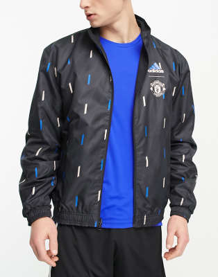 adidas Football Manchester United reversible Anthem jacket in black - ASOS Price Checker