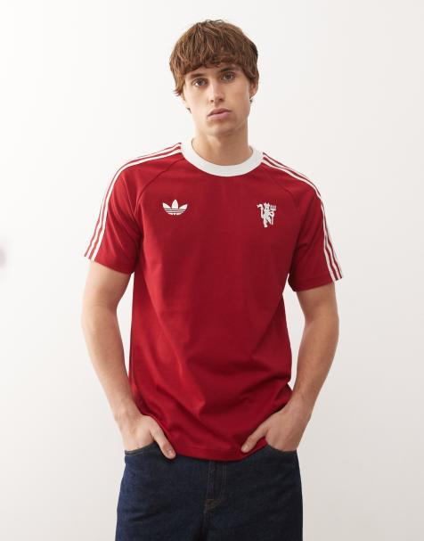 adidas Football Manchester United t-shirt in dark red