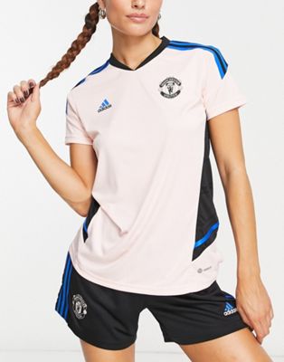 adidas Football Manchester United training jersey in pink