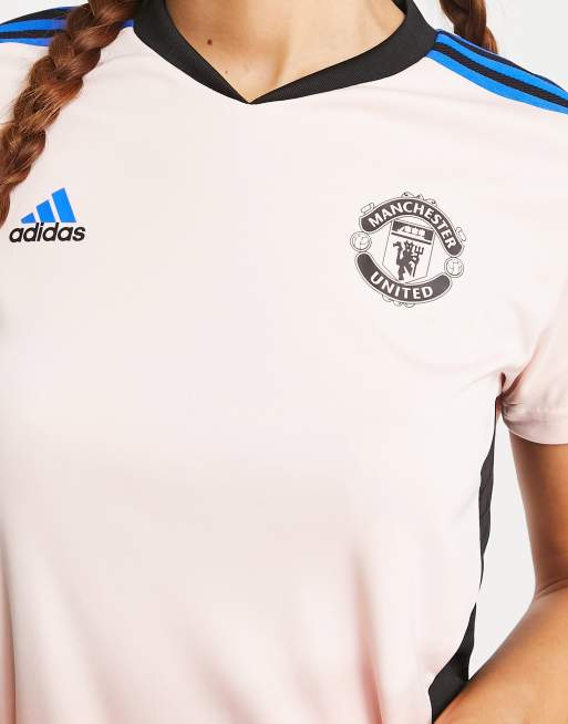 adidas Football Manchester United training jersey in pink, 2 of 4