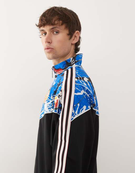 adidas Football – Manchester United x Stone Roses – Jacke in Schwarz mit Print und durchgehendem Reißverschluss, 4 von 5