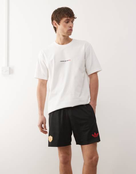 adidas Football – Manchester United x Stone Roses – Shorts in Schwarz - view 1