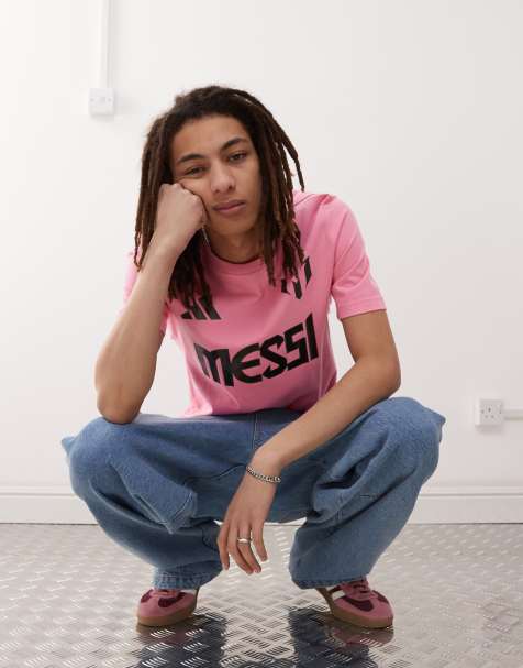 adidas Football Messi shirt in pink
