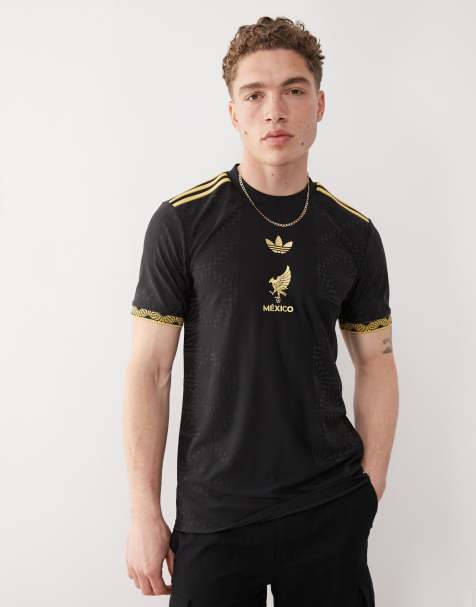 adidas Football Mexico Anniversary jersey in black and gold
