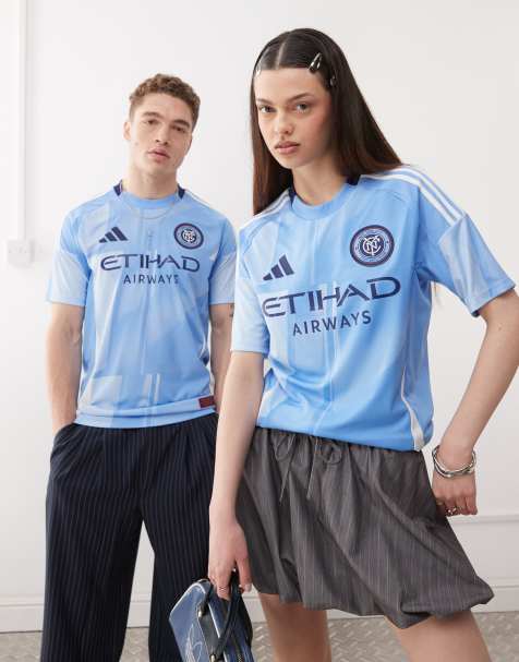 adidas Football NYC FC home jersey in light blue