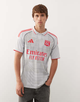 adidas Football - Olympique Lyonnais 25/26 - Drittes Trikot in Grau und Rot
