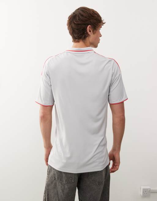 adidas Football Olympique Lyonnais 25/26 third jersey in grey and red, 3 of 5
