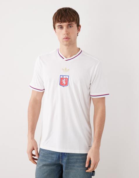 adidas Football – Olympique Lyonnais 75 – Biała koszulka sportowa - view 1